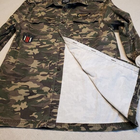Lazer Camouflage Button Up Military Style Shirt Size S - Picture 12 of 12